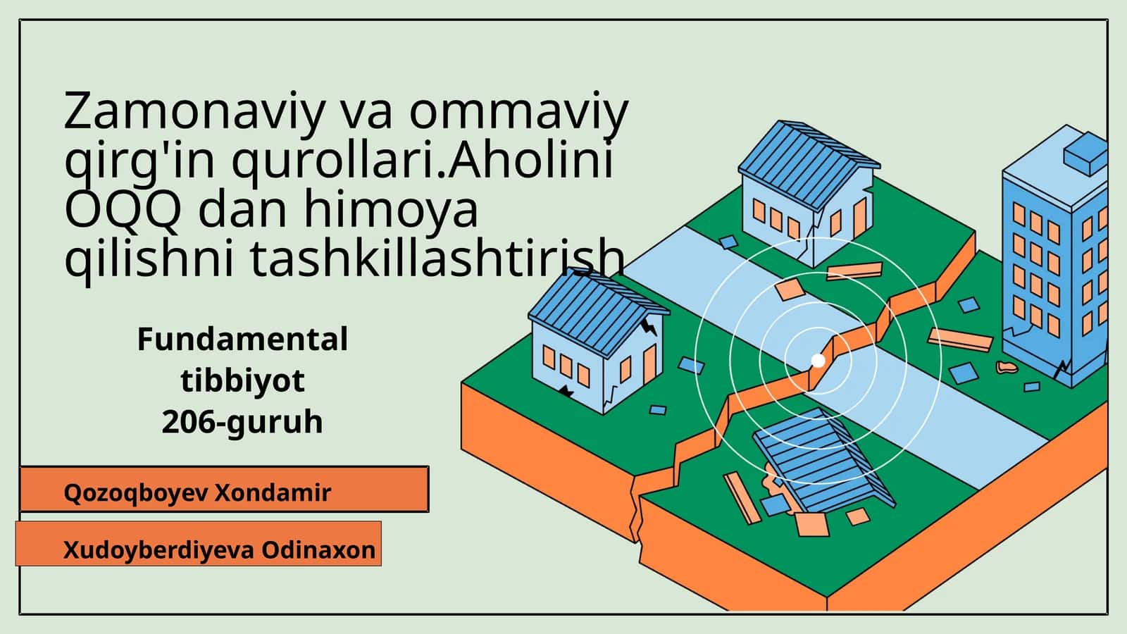 Zamonaviy va ommaviy qirg'in qurollari.Aholini OQQ dan himoya qilishni tashkillashtirish