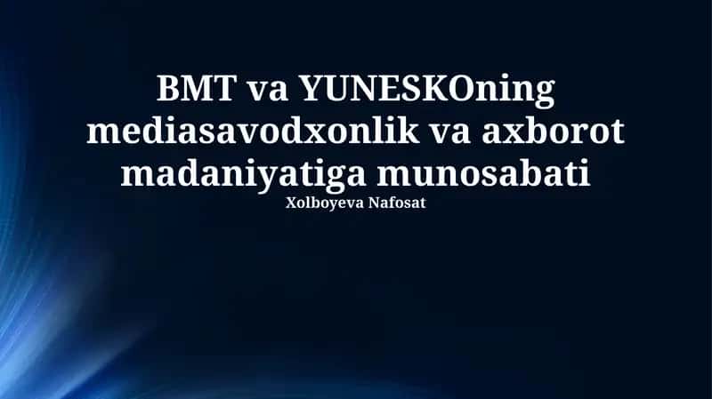 Media va axborot savodxonligi