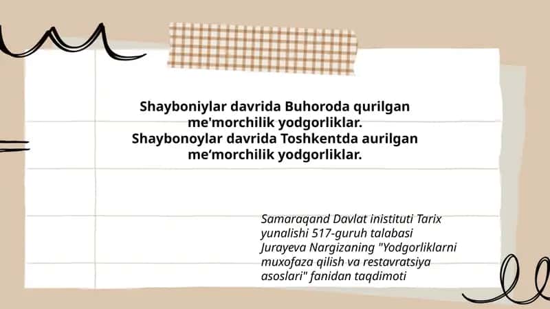 Yodgorliklarni muxofaza qilish va restavratsiya asoslari