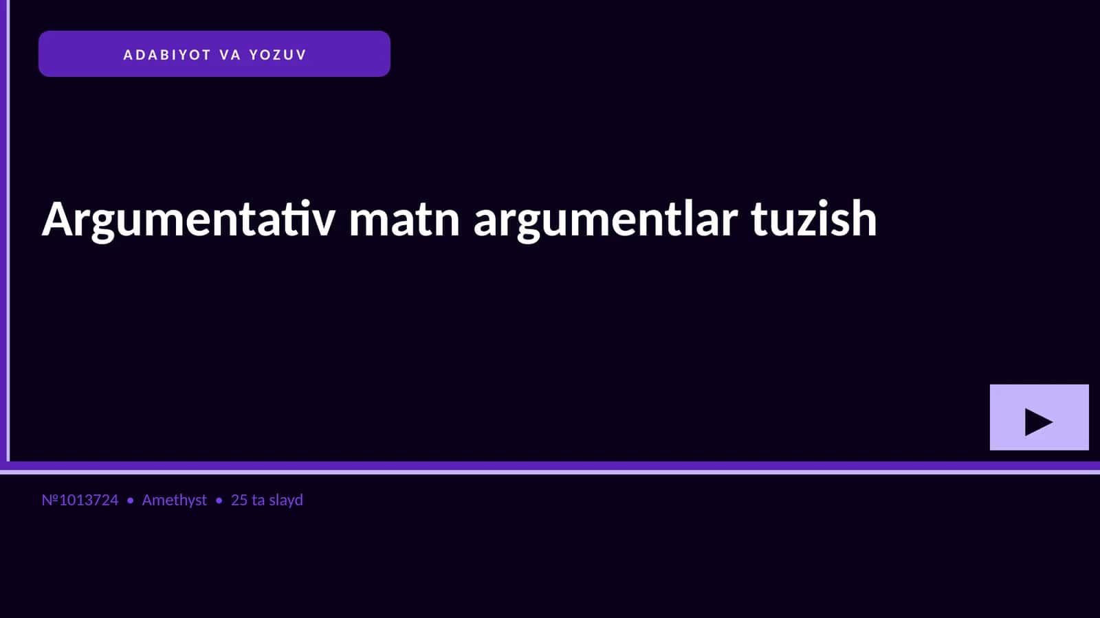 Argumentativ matn argumentlar tuzish