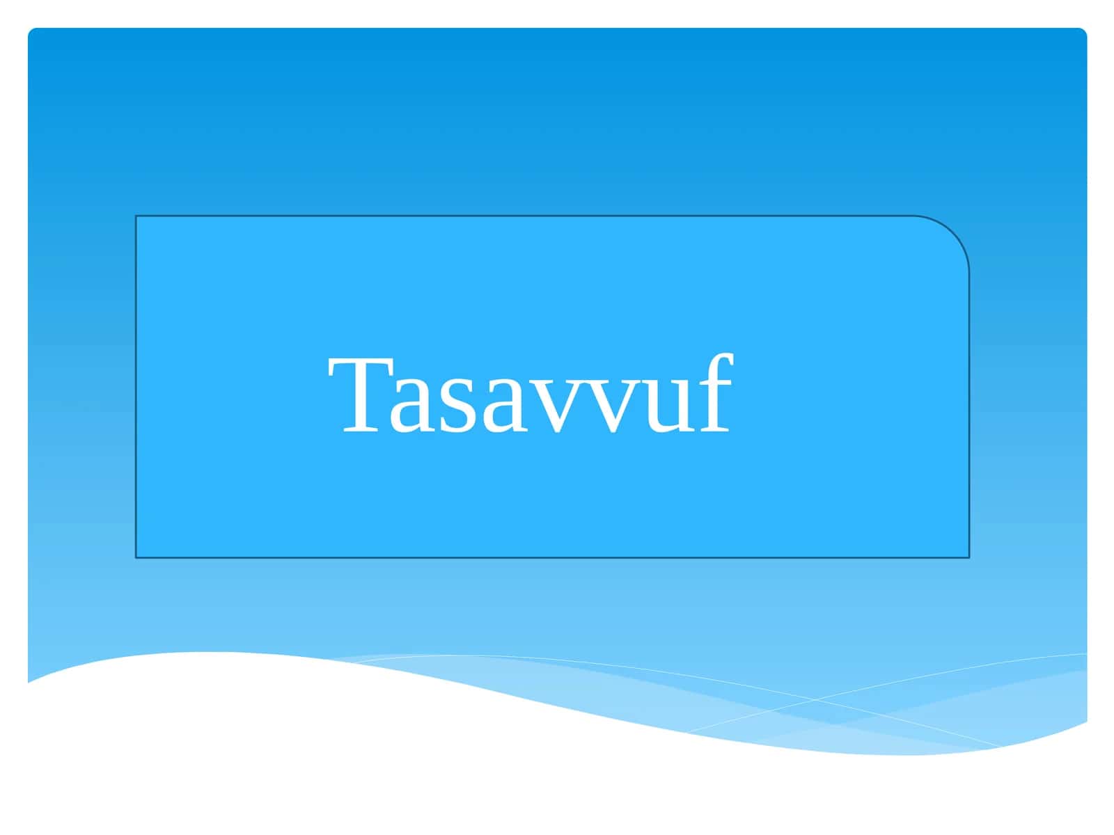 Tasavvuf