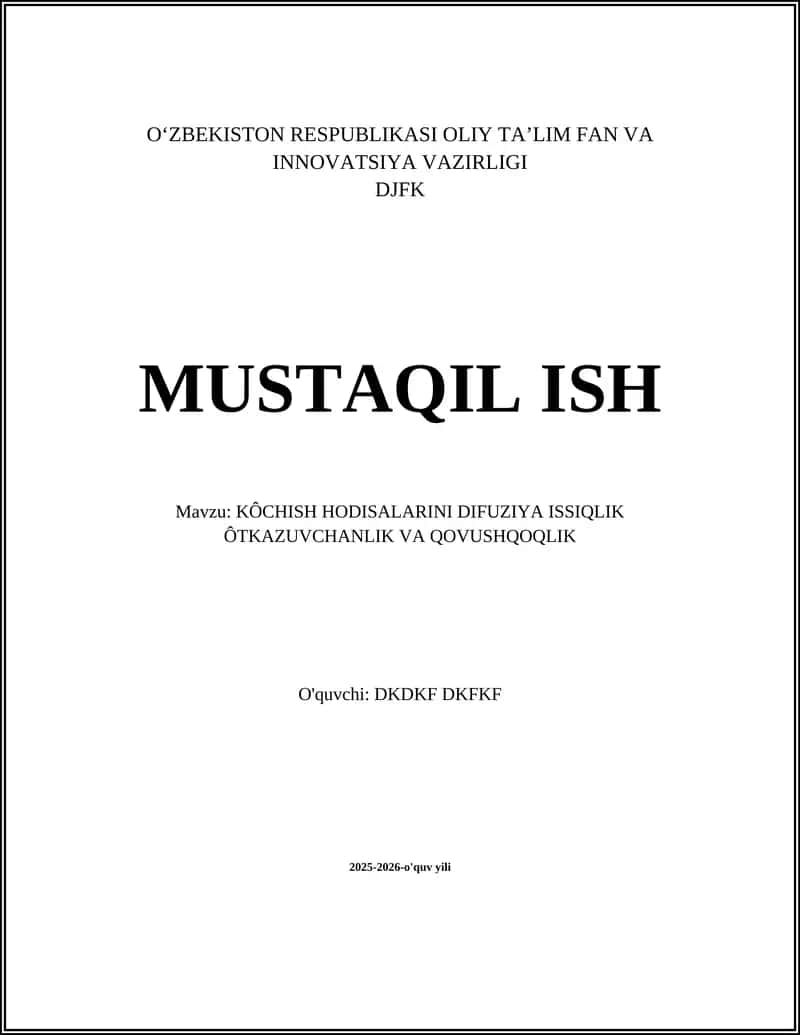 Ko'chish Hodisalari va ularning Tasnifi