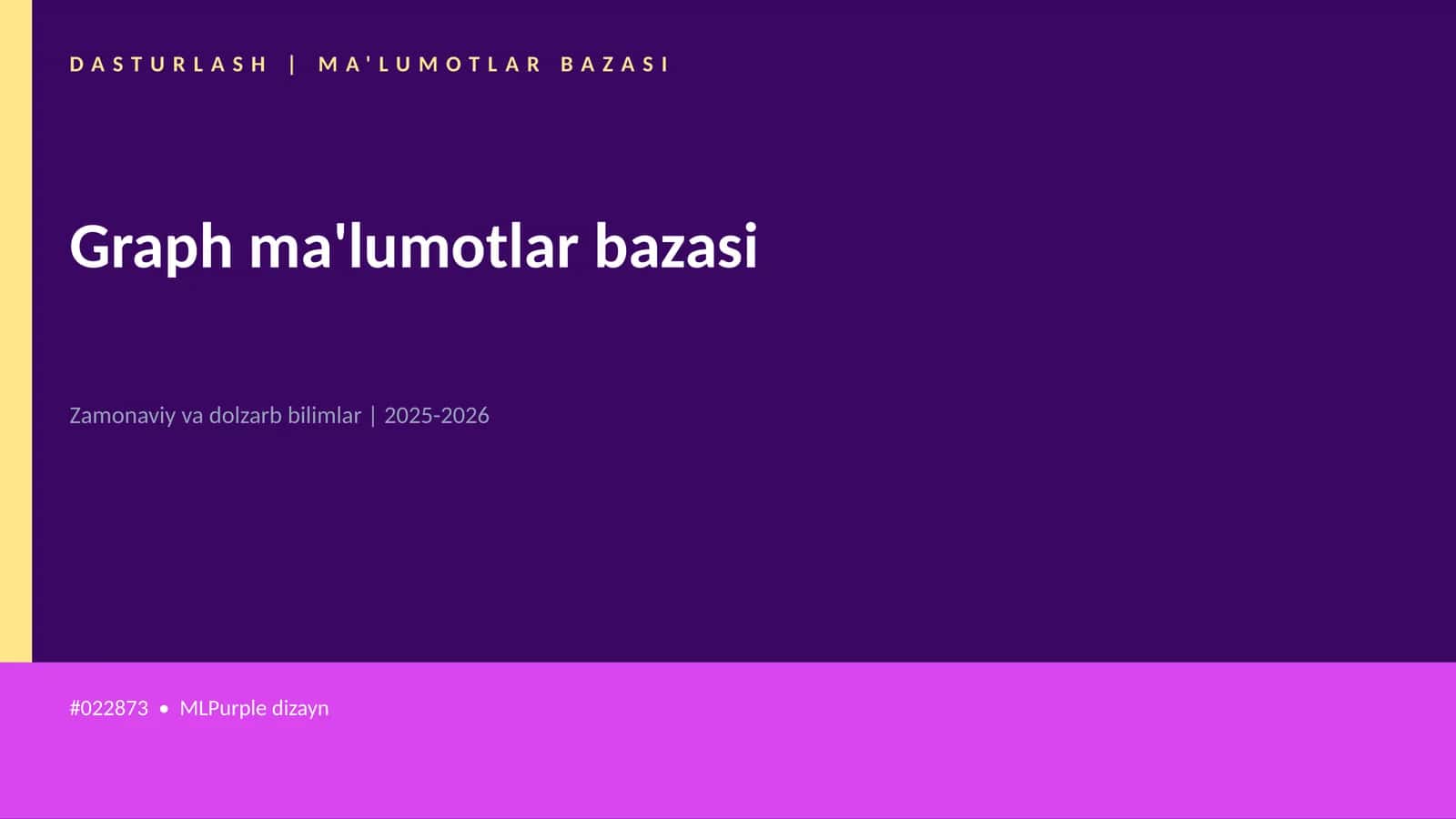 Graph ma'lumotlar bazasi