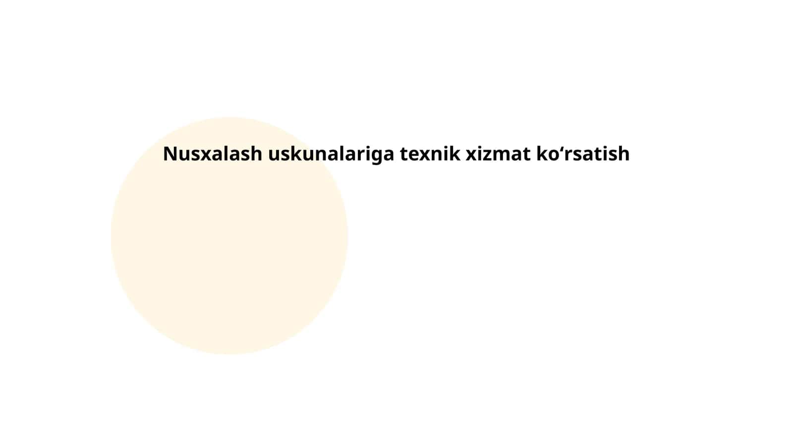 Nusxalash uskunalariga texnik xizmat koʻrsatish