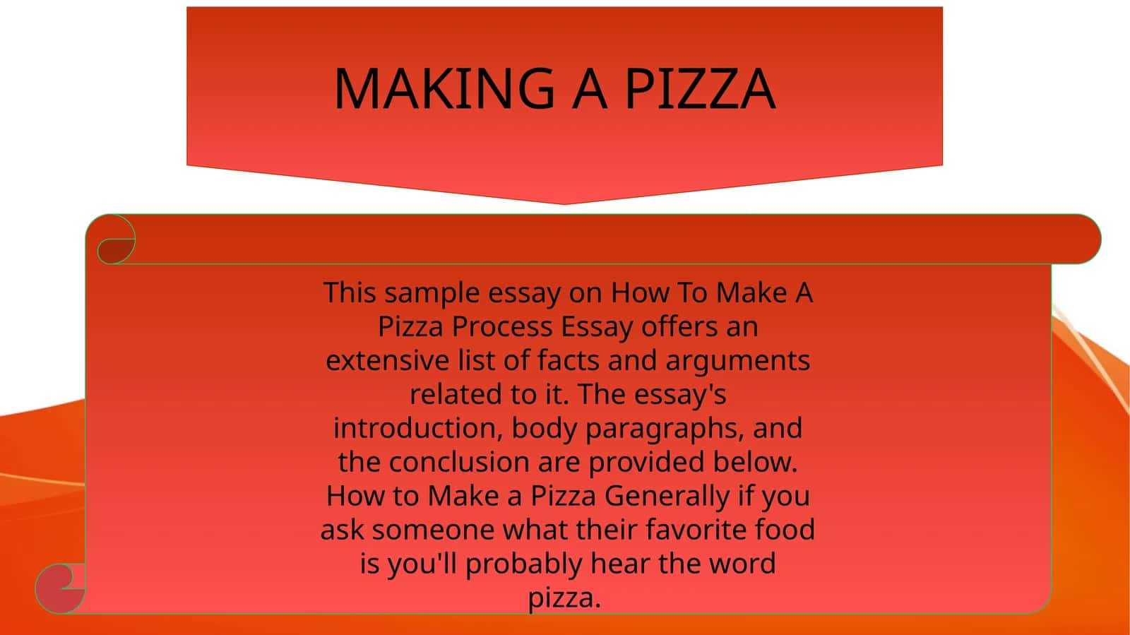 How To Make A Pizza Process Essay