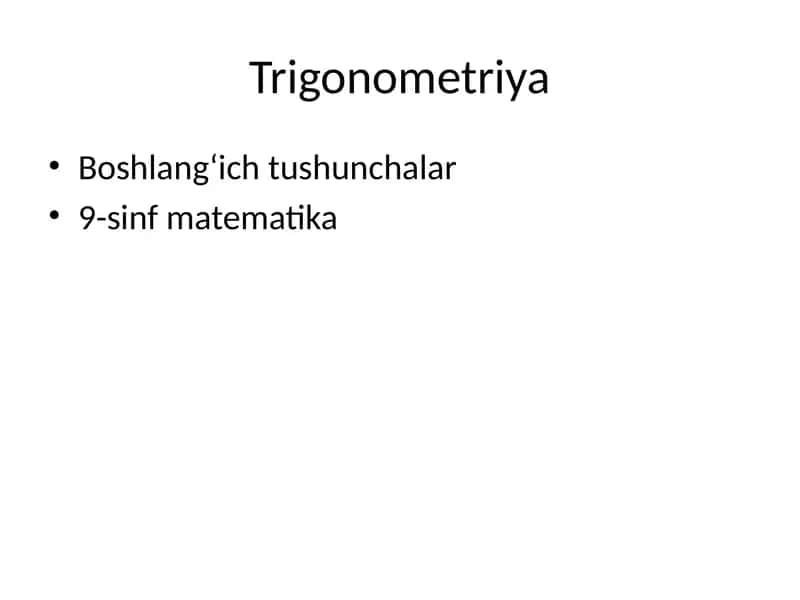Trigonometriya