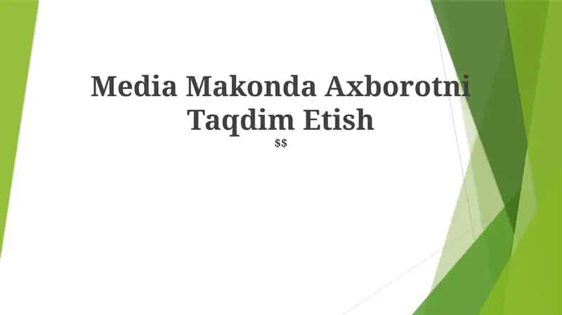 Media Makonda Axborotni Taqdim Etish
