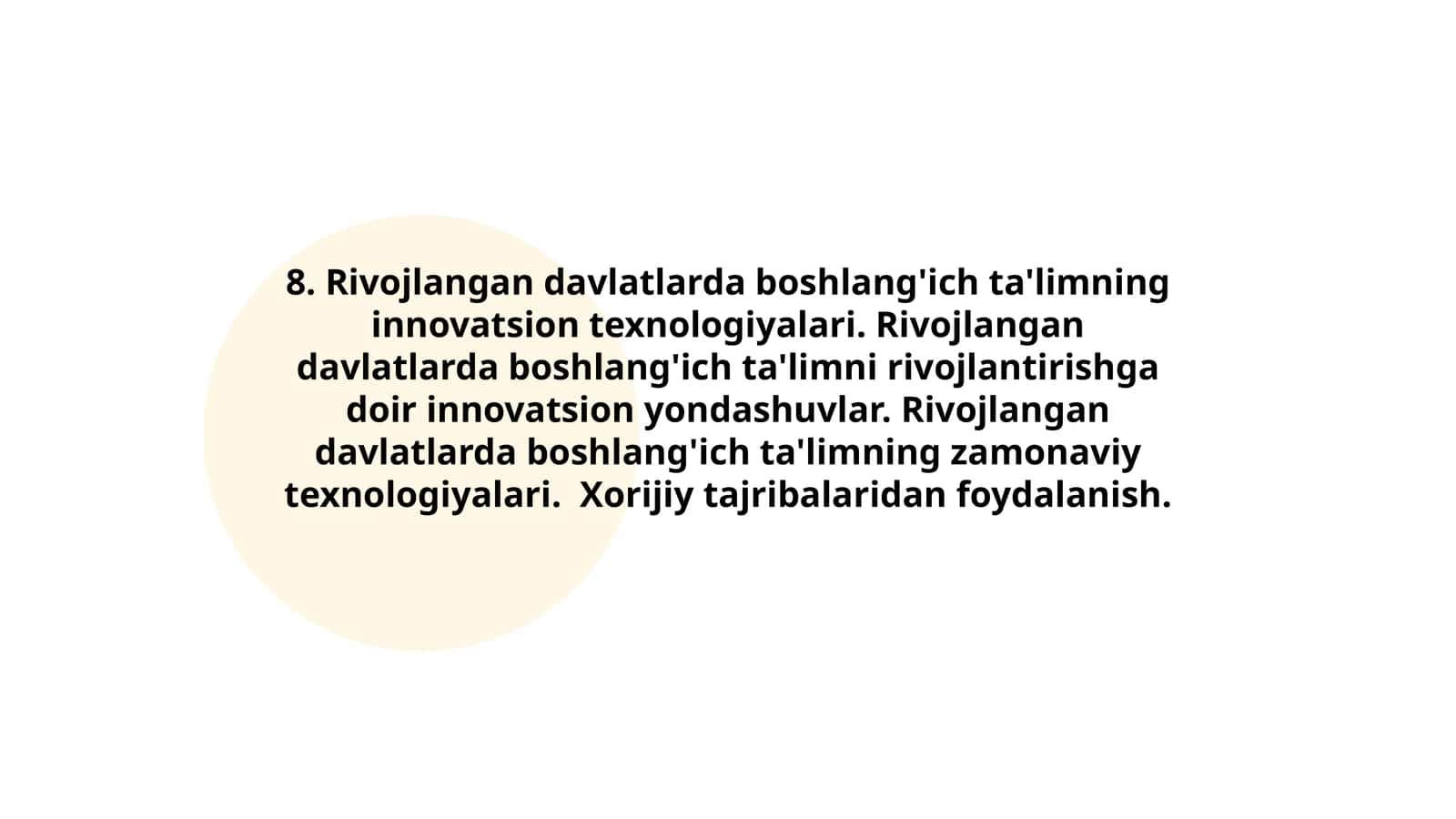 Rivojlangan davlatlarda boshlang'ich ta'limning innovatsion texnologiyalari