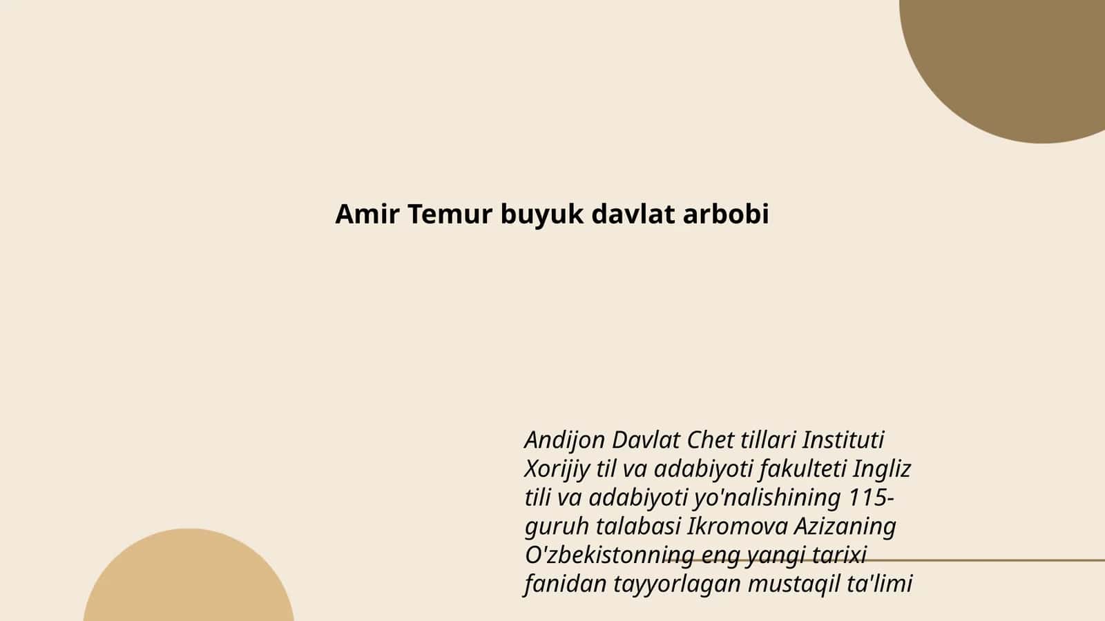 O'zbekistonning eng yangi tarixi fani