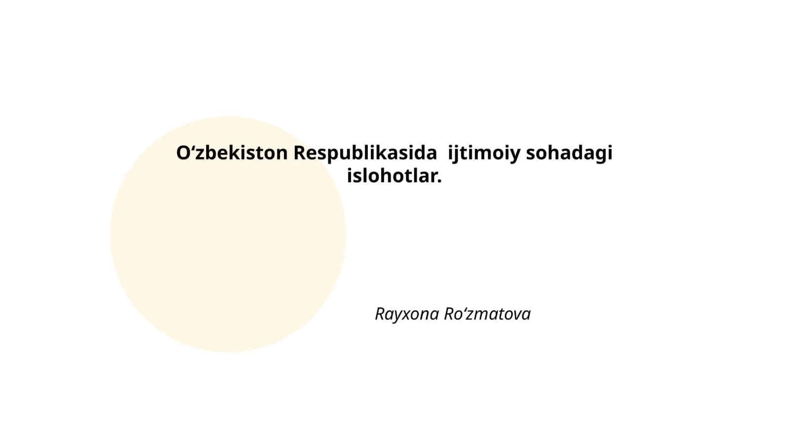 Ta'lim tizimidagi islohotlar