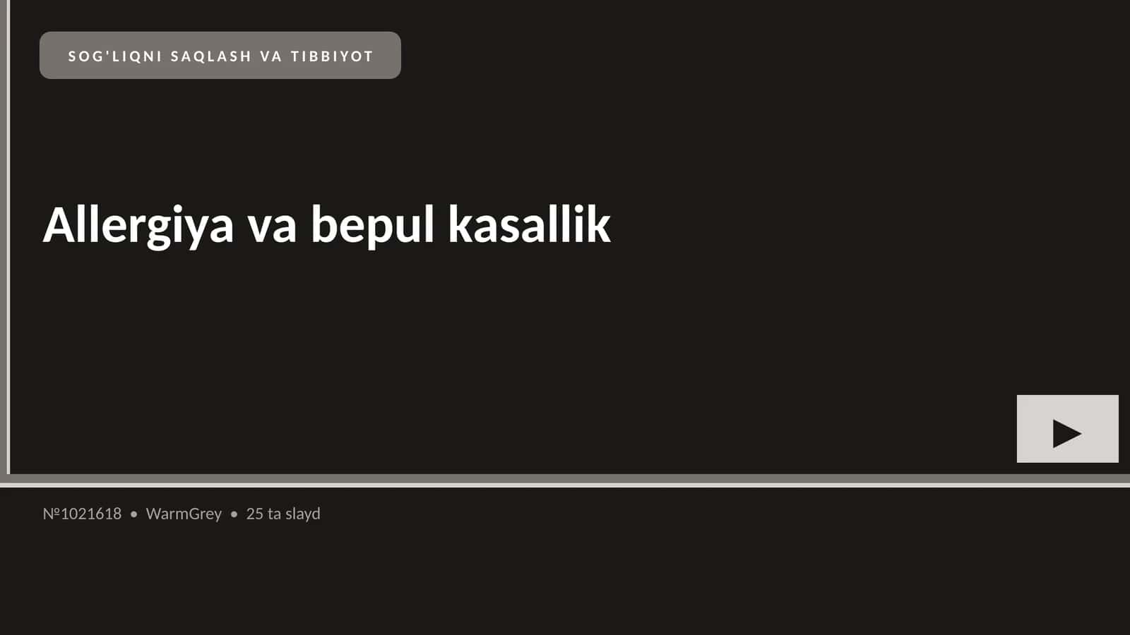 Allergiya va bepul kasallik