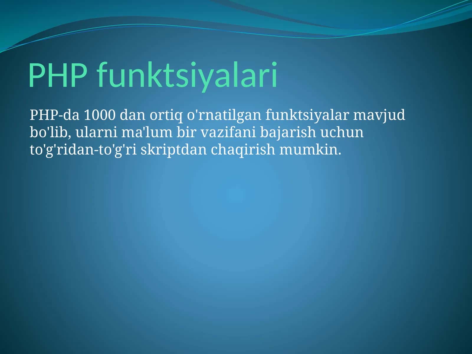 PHPfunktsiyalari