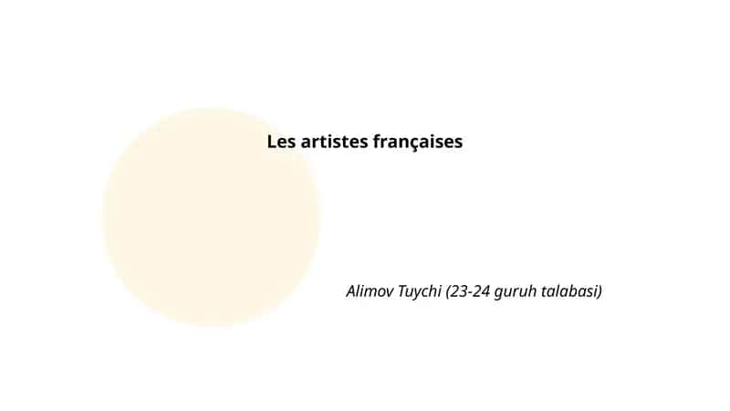 Les artistes françaises