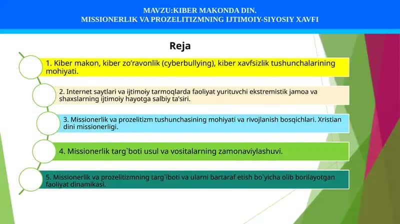 KIBER MAKONDA DIN. MISSIONERLIK VA PROZELITIZMNING IJTIMOIY-SIYOSIY XAVFI