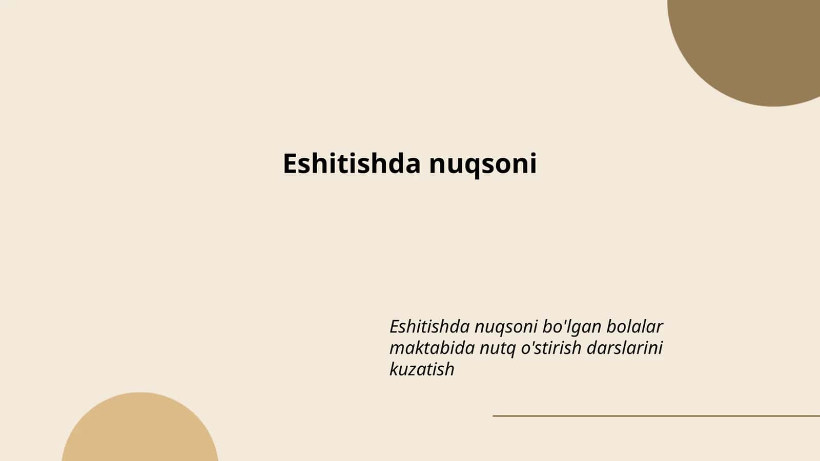Eshitishda nuqsoni sabablari