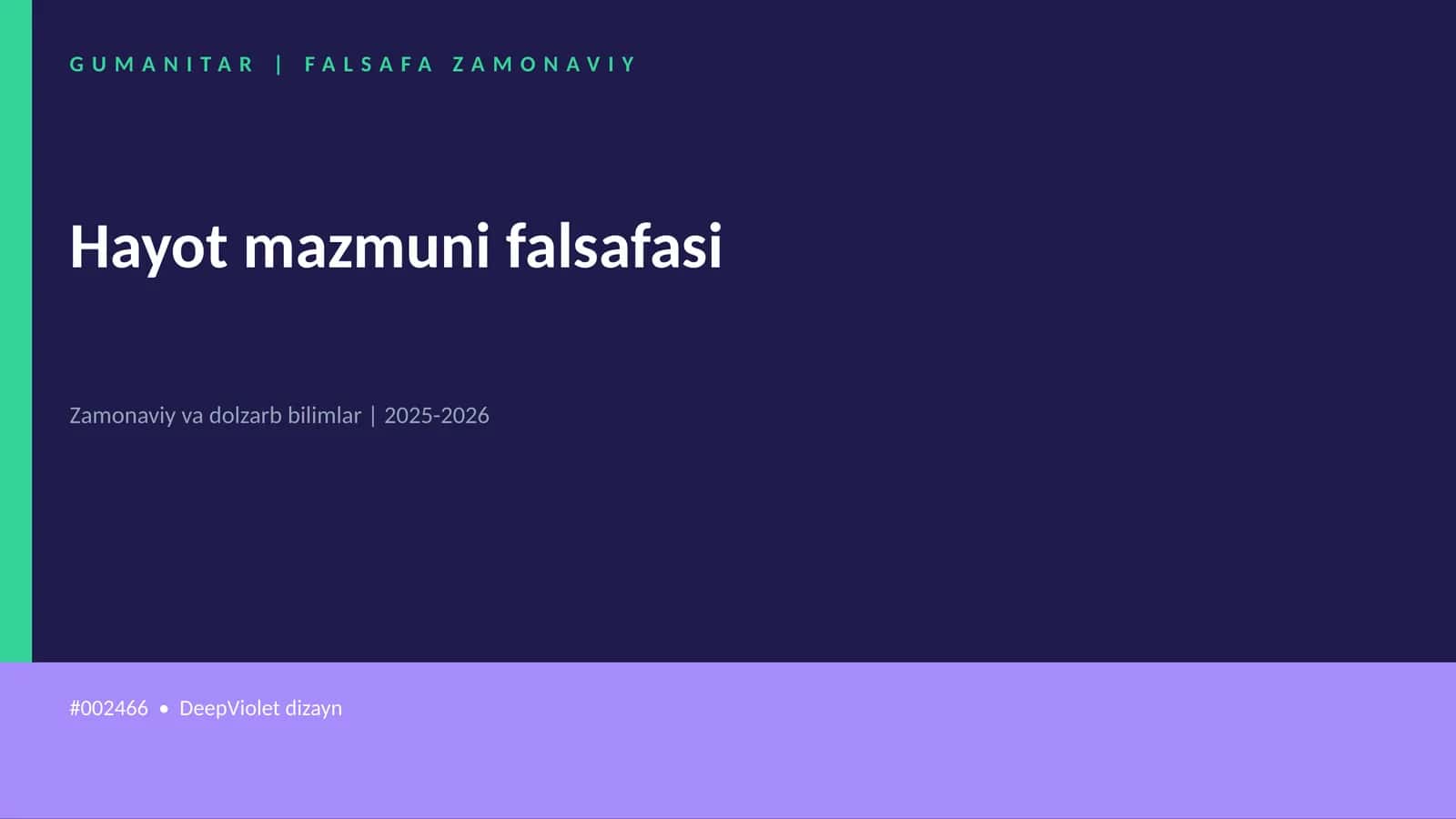 Hayot mazmuni falsafasi