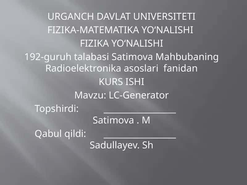 LC-Generator