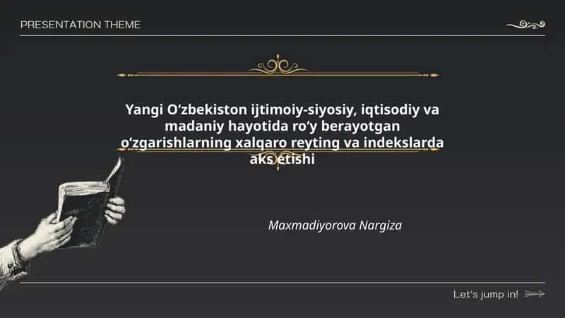 Yangi Oʻzbekiston ijtimoiy-siyosiy, iqtisodiy va madaniy hayotida roʻy berayotgan oʻzgarishlarning xalqaro reyting va indekslarda aks etishi