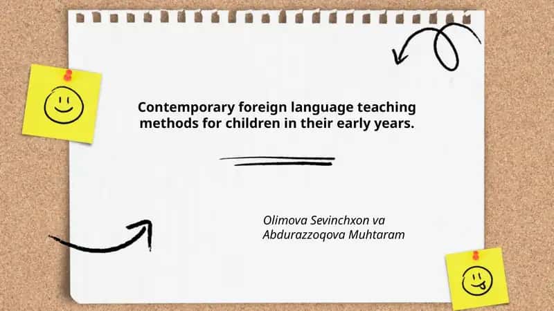 Contemporary foreign language teaching methods for children in their early years
