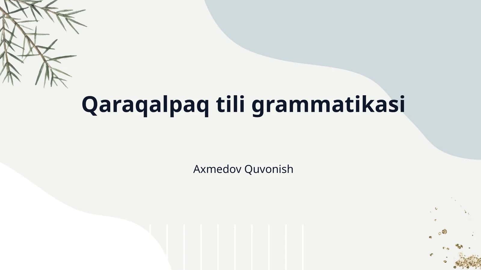 Qaraqalpaq tili grammatikasi