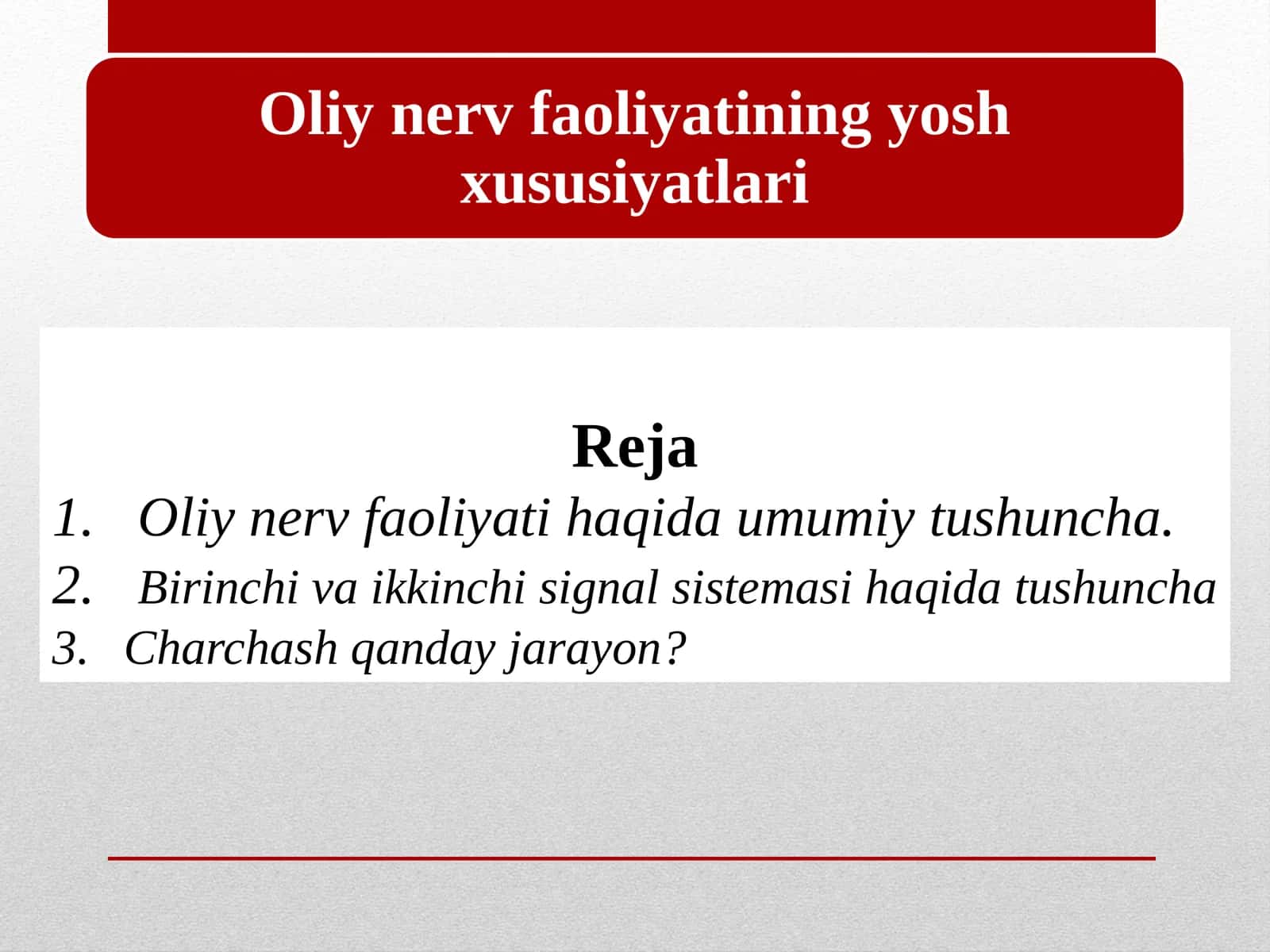 Oliy nerv faoliyati