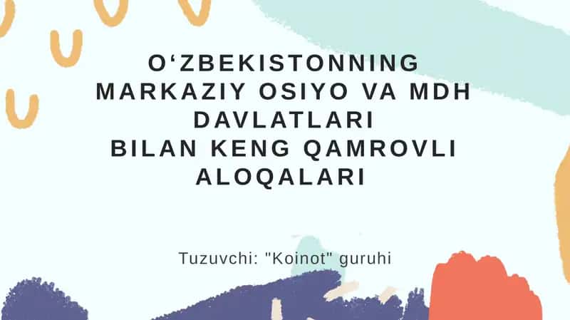 MDHning tashkil topishi va uni taraqqiyoti