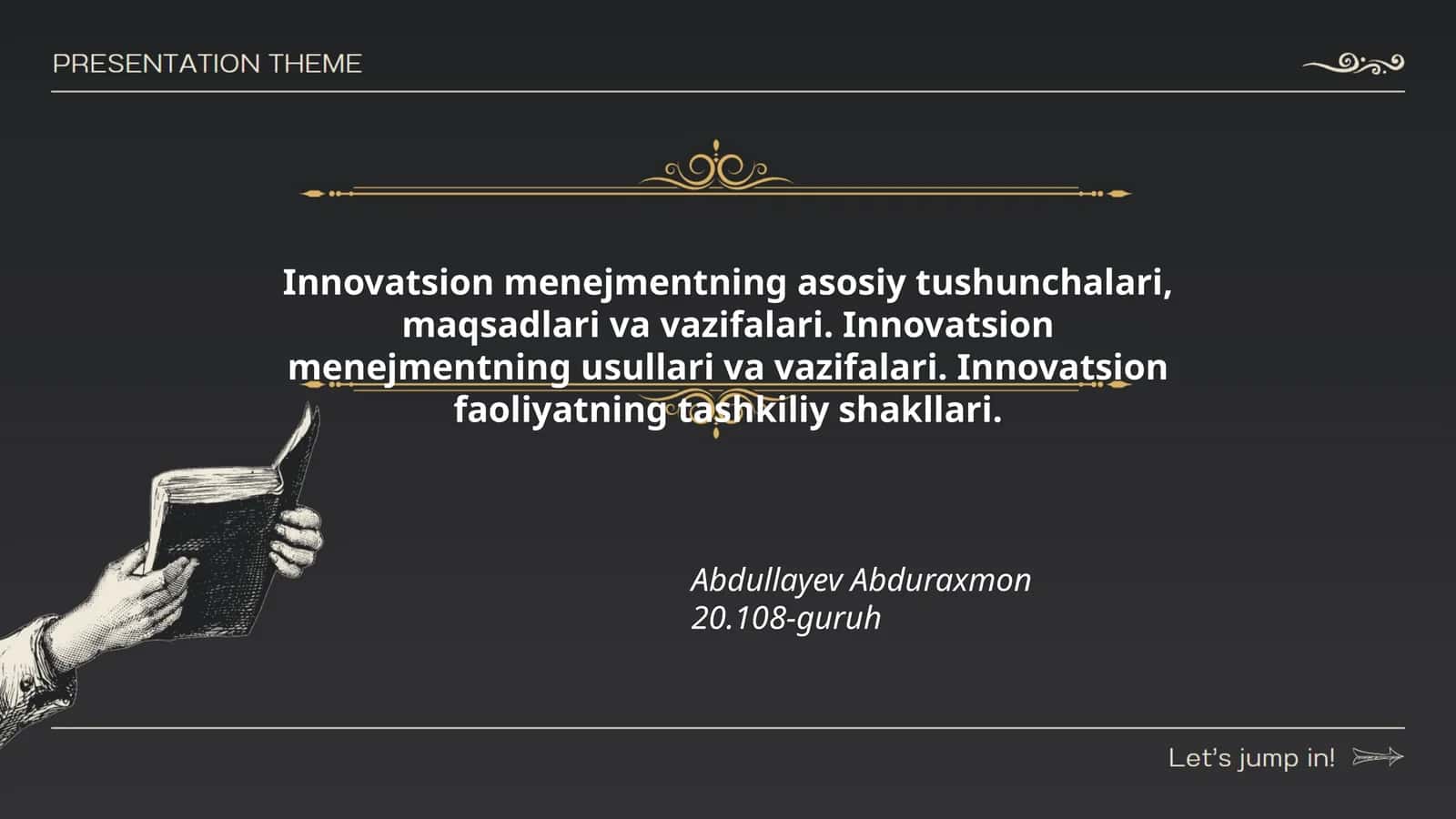 Innovatsion menejmentning asosiy tushunchalari