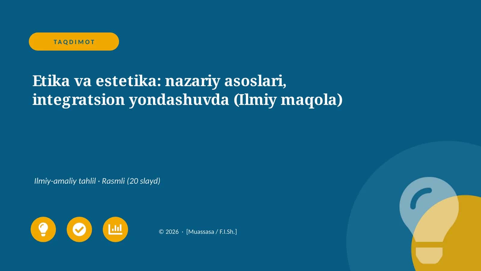 Etika va estetika: nazariy asoslari, integratsion yondashuvda (Ilmiy maqola)