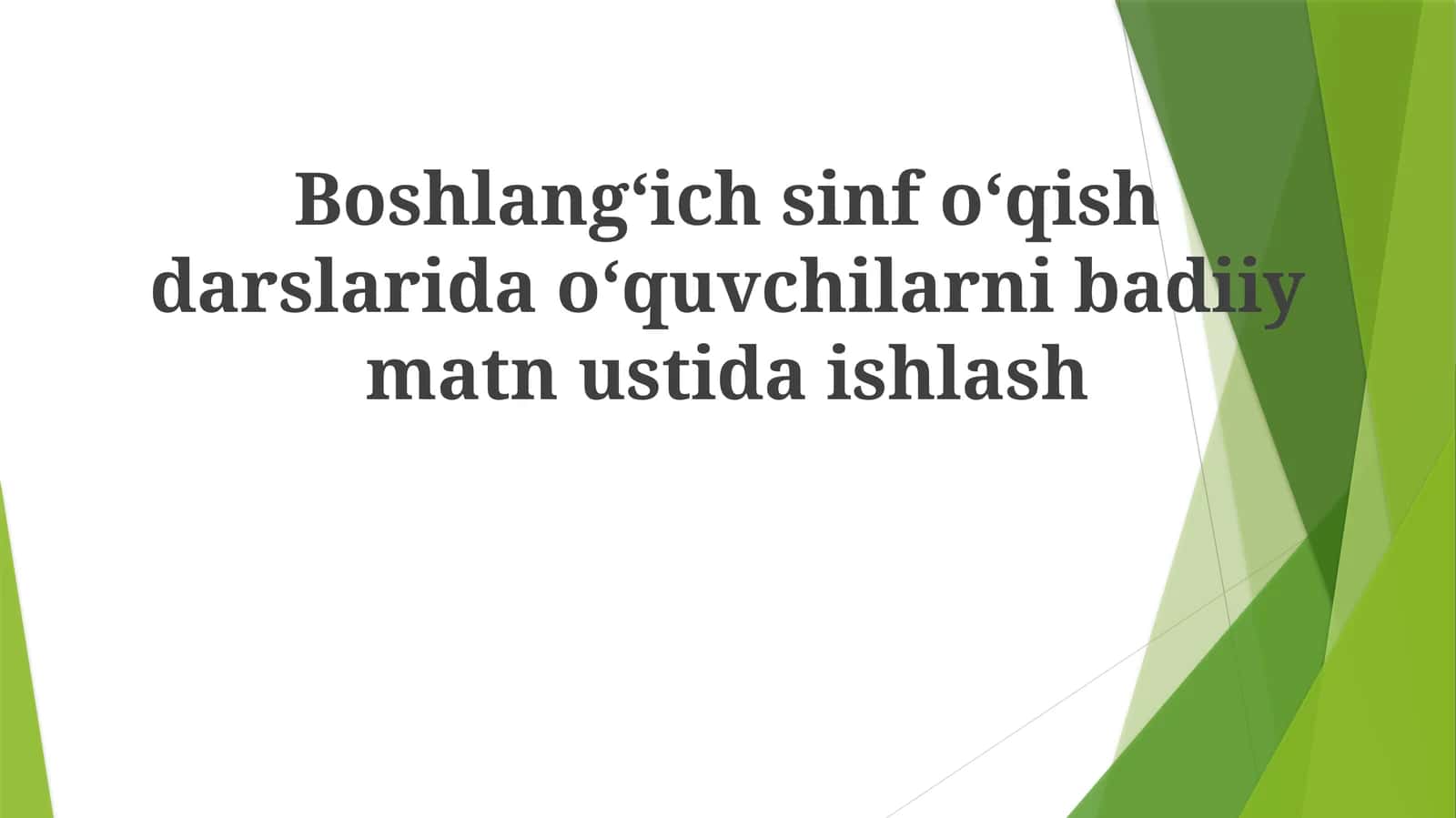 Nutq madaniyatini rivojlantirish
