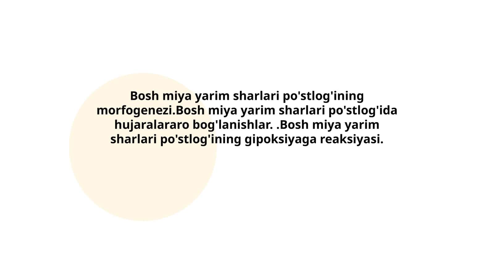 Bosh miya yarim sharlari po'stlog'ining morfogenezi