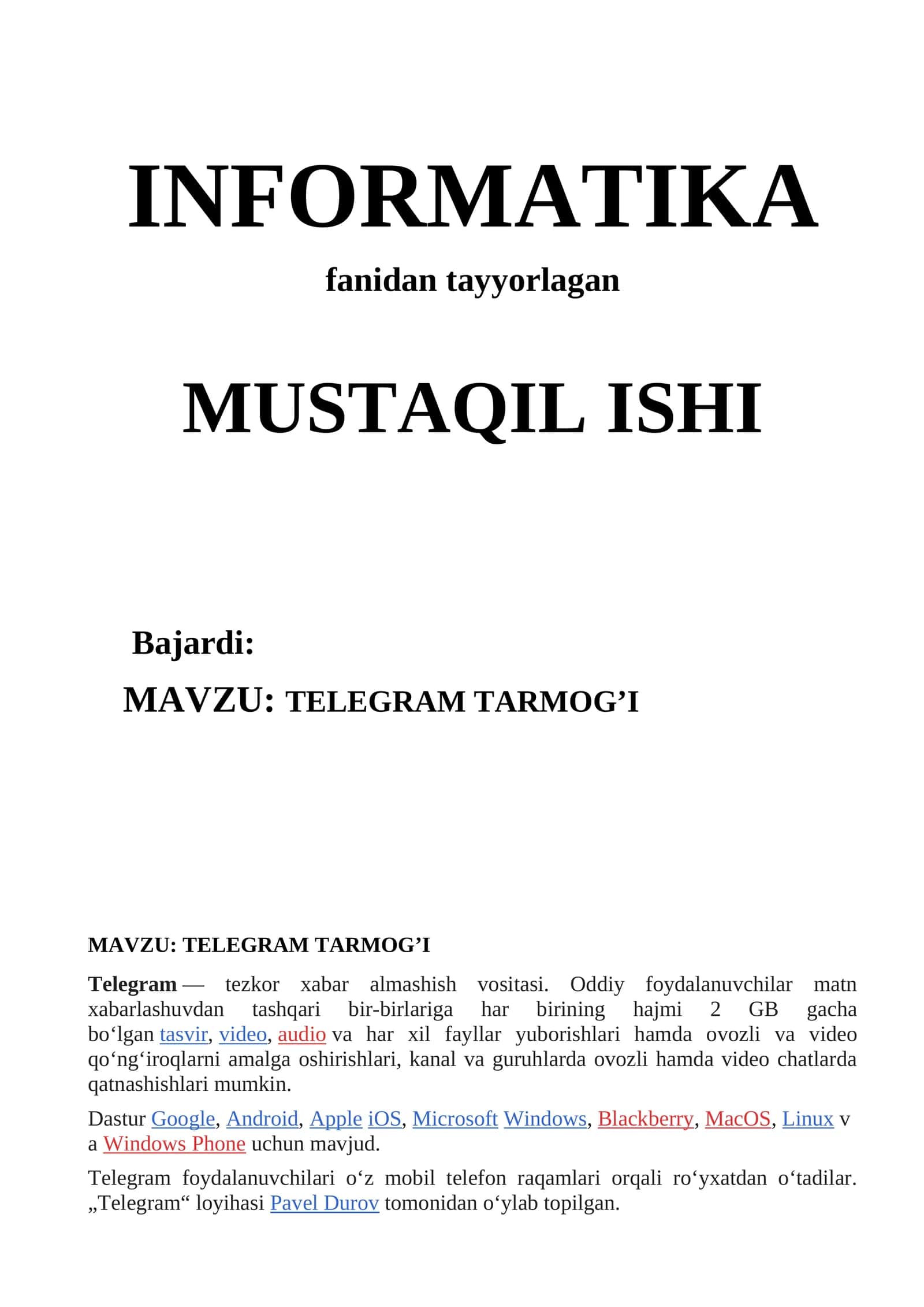 Telegram tarmoq'i