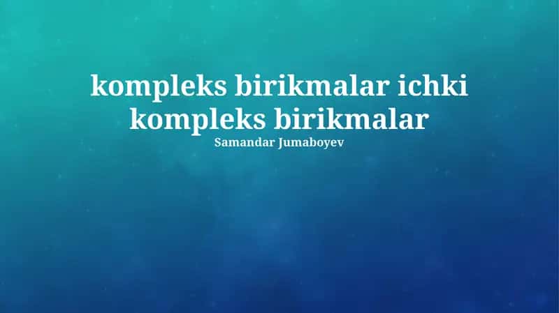Ichki kompleks birikmalar