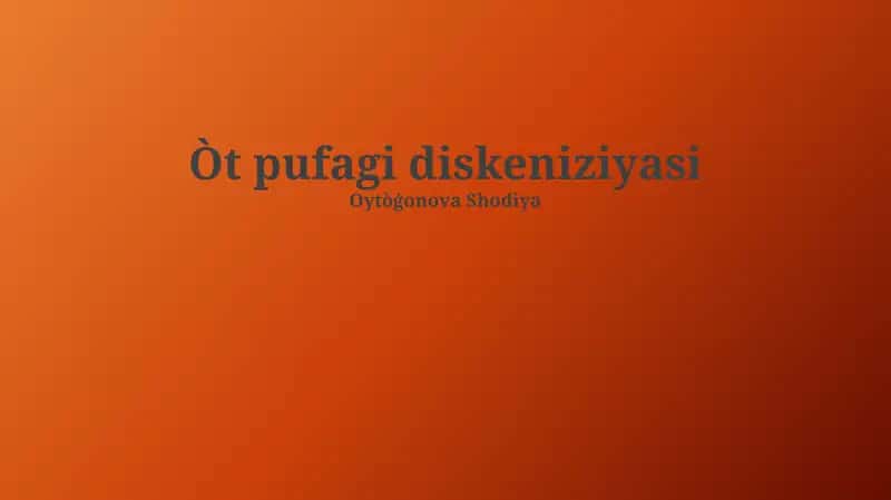 Òt pufagi diskeniziyasi