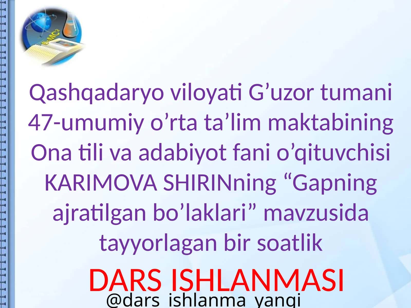 Gapning ajratilgan bo'laklari