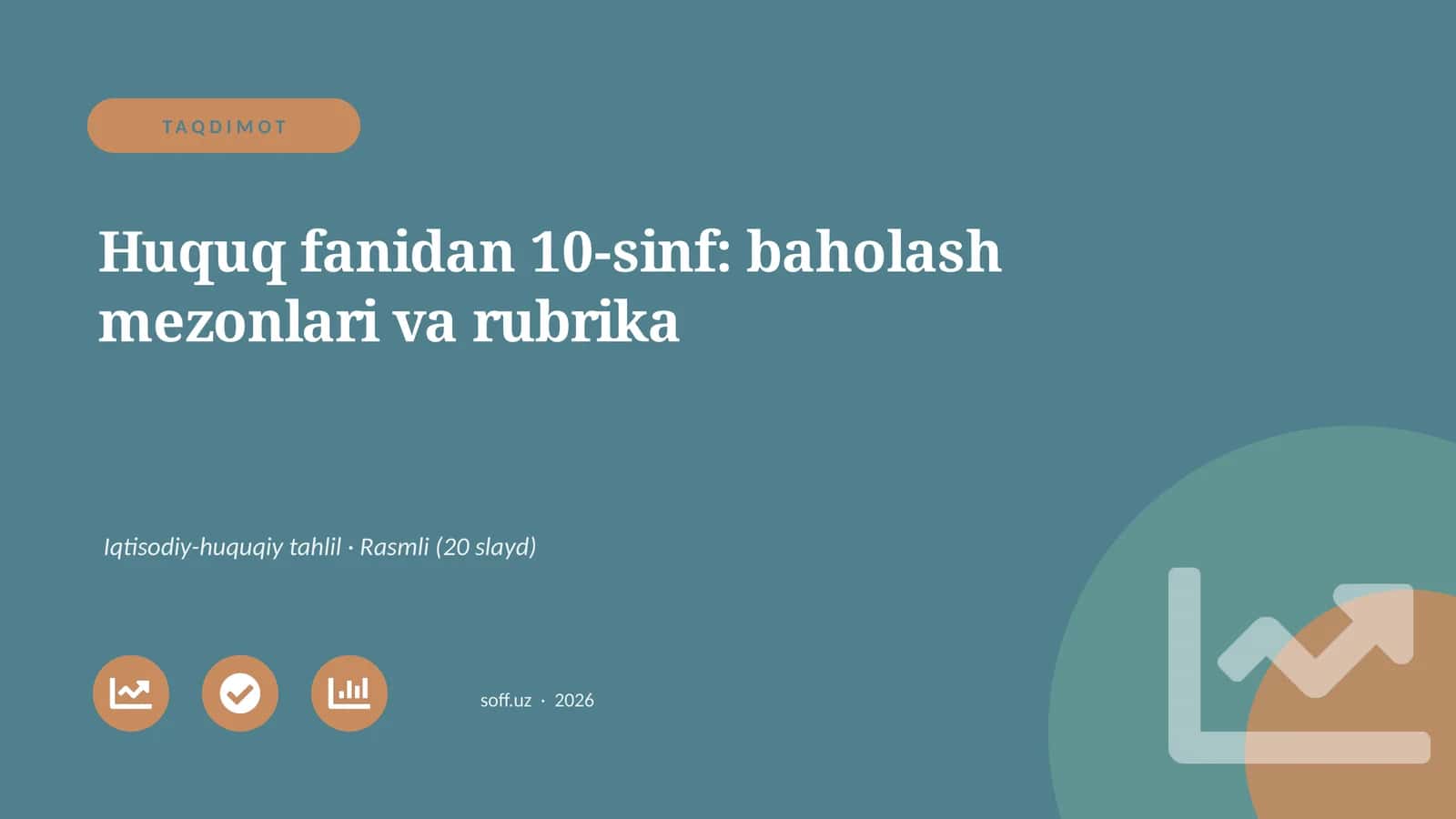 Huquq fanidan 10-sinf: baholash mezonlari va rubrika