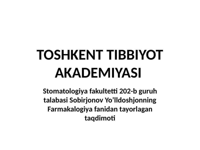 Stomatologiya fakulteti