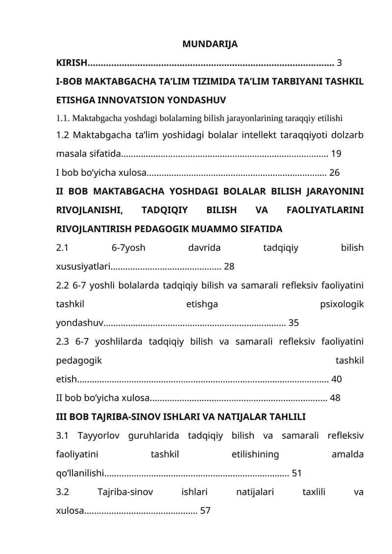 Maktabgacha yoshdagi bolalar bilish jarayonini rivojlanishi