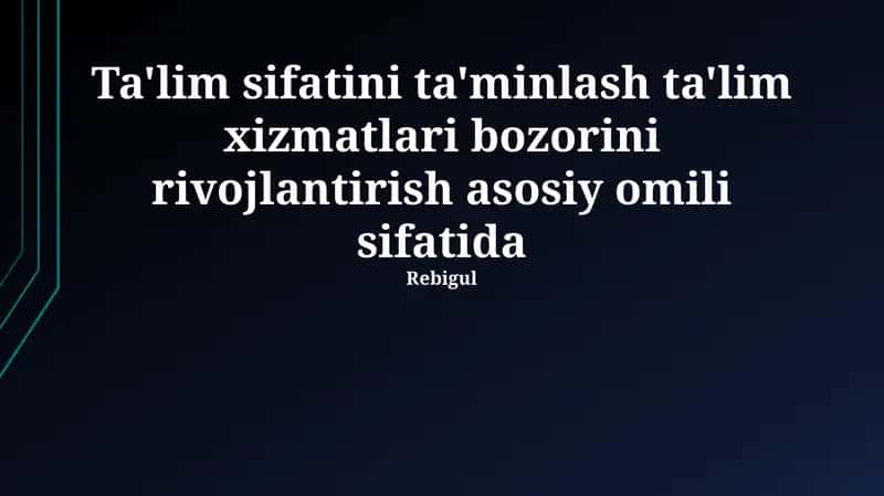 Ta'lim sifatini ta'minlash