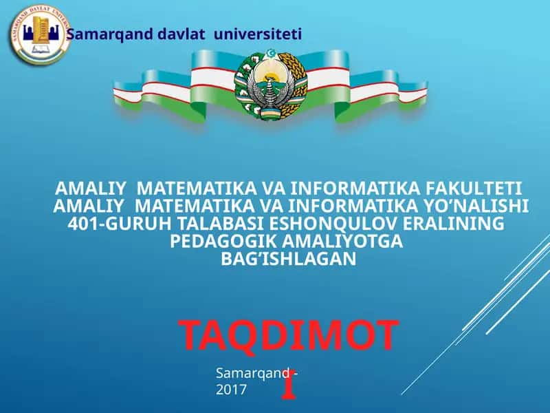 pedagogika amaliyotiga bag’ishlagan TAQDIMOTI