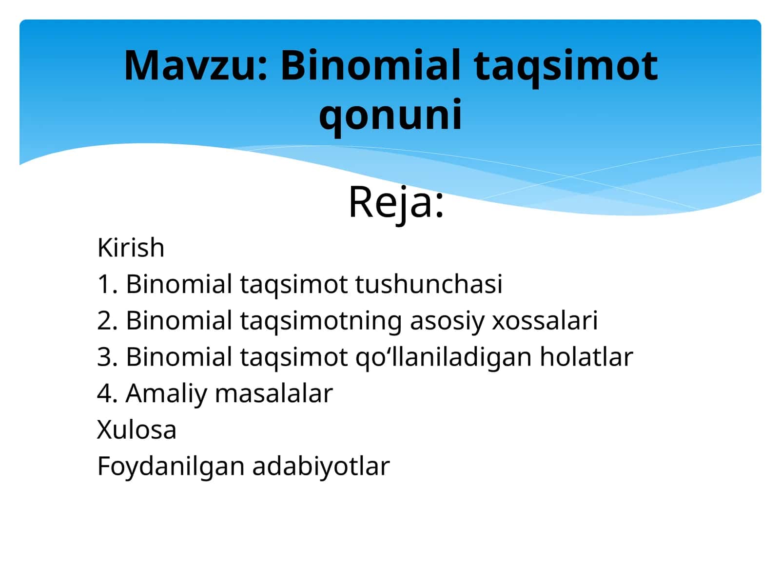 Binomial taqsimot qonuni