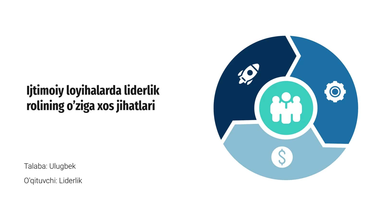 Ijtimoiy loyihalarda liderlik rolining o’ziga xos jihatlari