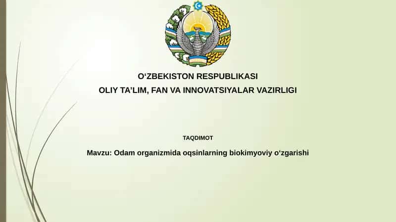 Odamorganizmidaoqsinlarningbiokimyoviyoʻzgarishi
