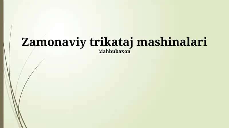 Zamonaviy trikataj mashinalari