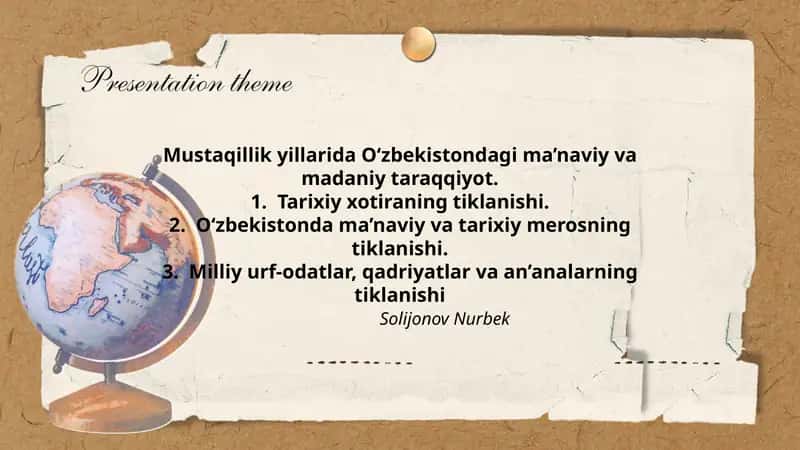 Ma’naviy va madaniy taraqqiyot