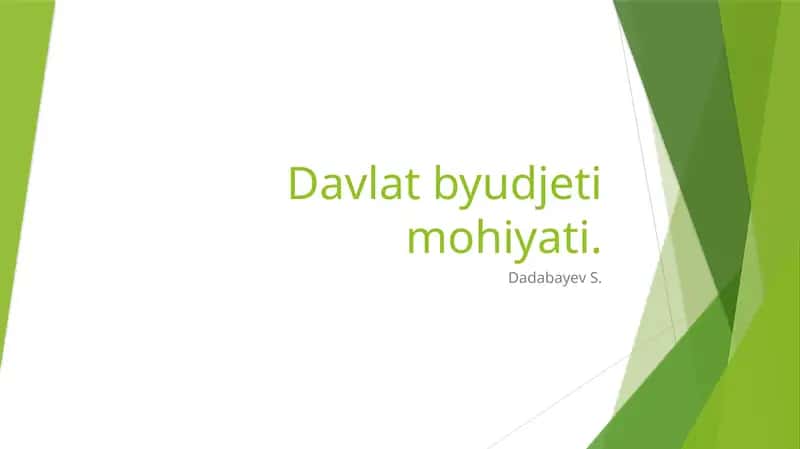 davlat byudjeti mohiyati