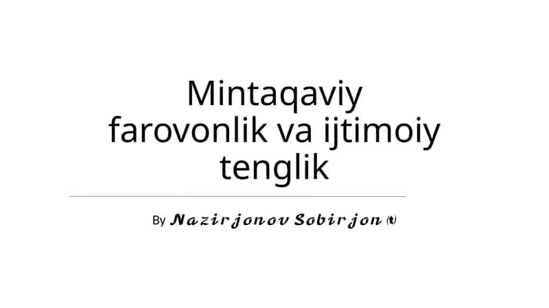 Hududiy farovonlik tafovutlari
