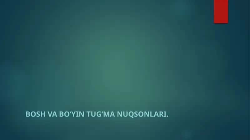 Bosh va boʻyin tugʻma nuqsonlari