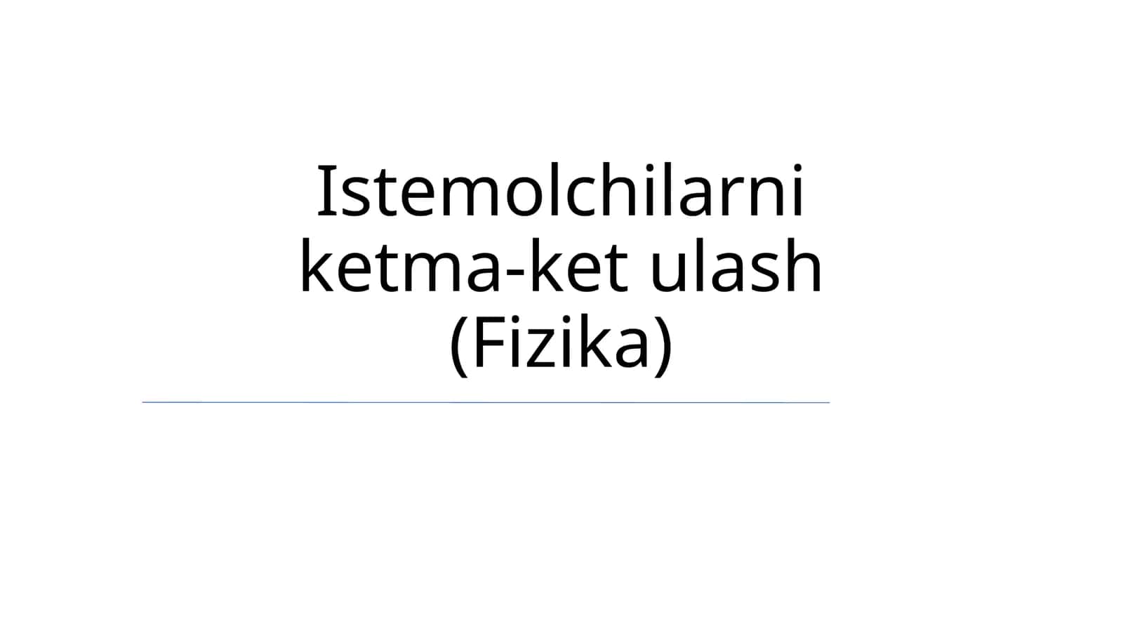 Istemolchilarni ketma-ket ulash (Fizika)