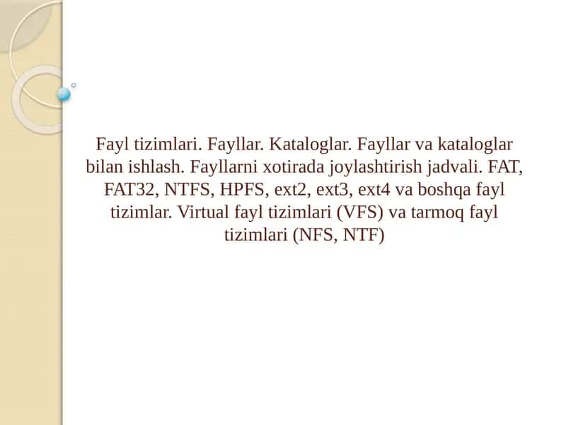 Fayl tizimlari