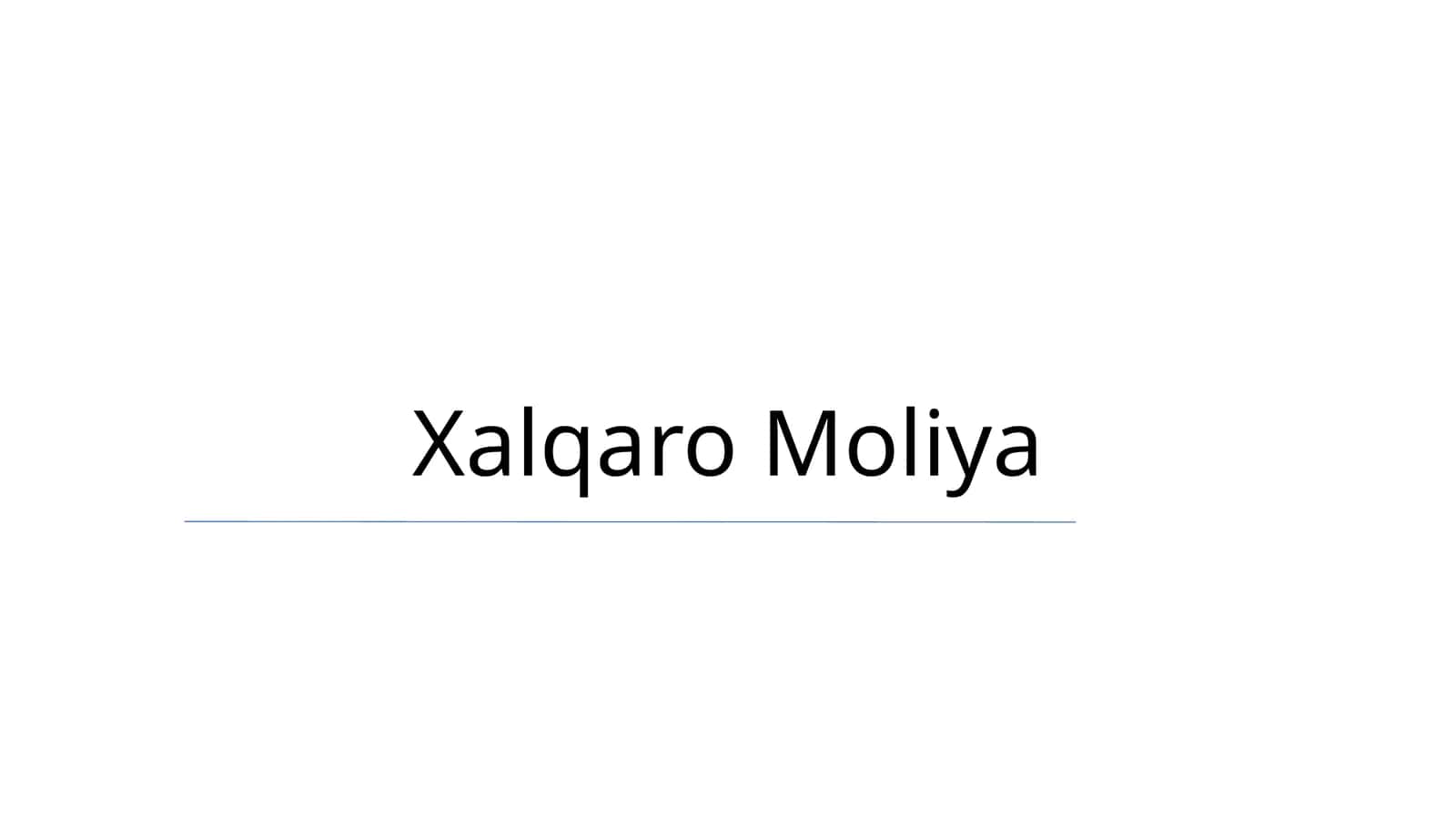 Xalqaro Moliya